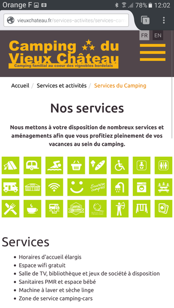 web responsive camping vieux chateau rauzan