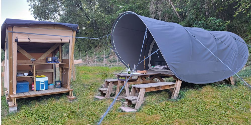 Alcove tente pret a camper DK'Bane DK'Cook & Cycles Camping Du Vieux Chateau Rauzan catalogue