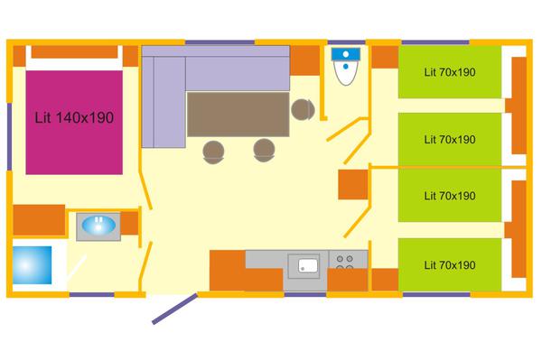 plan mobil home 3ch camping du vieux chateau rauzan